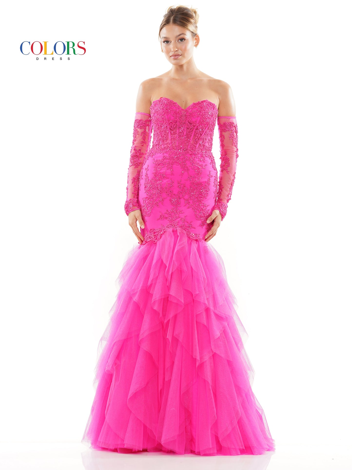 Colors 3204 Long Formal Mermaid Prom Dress