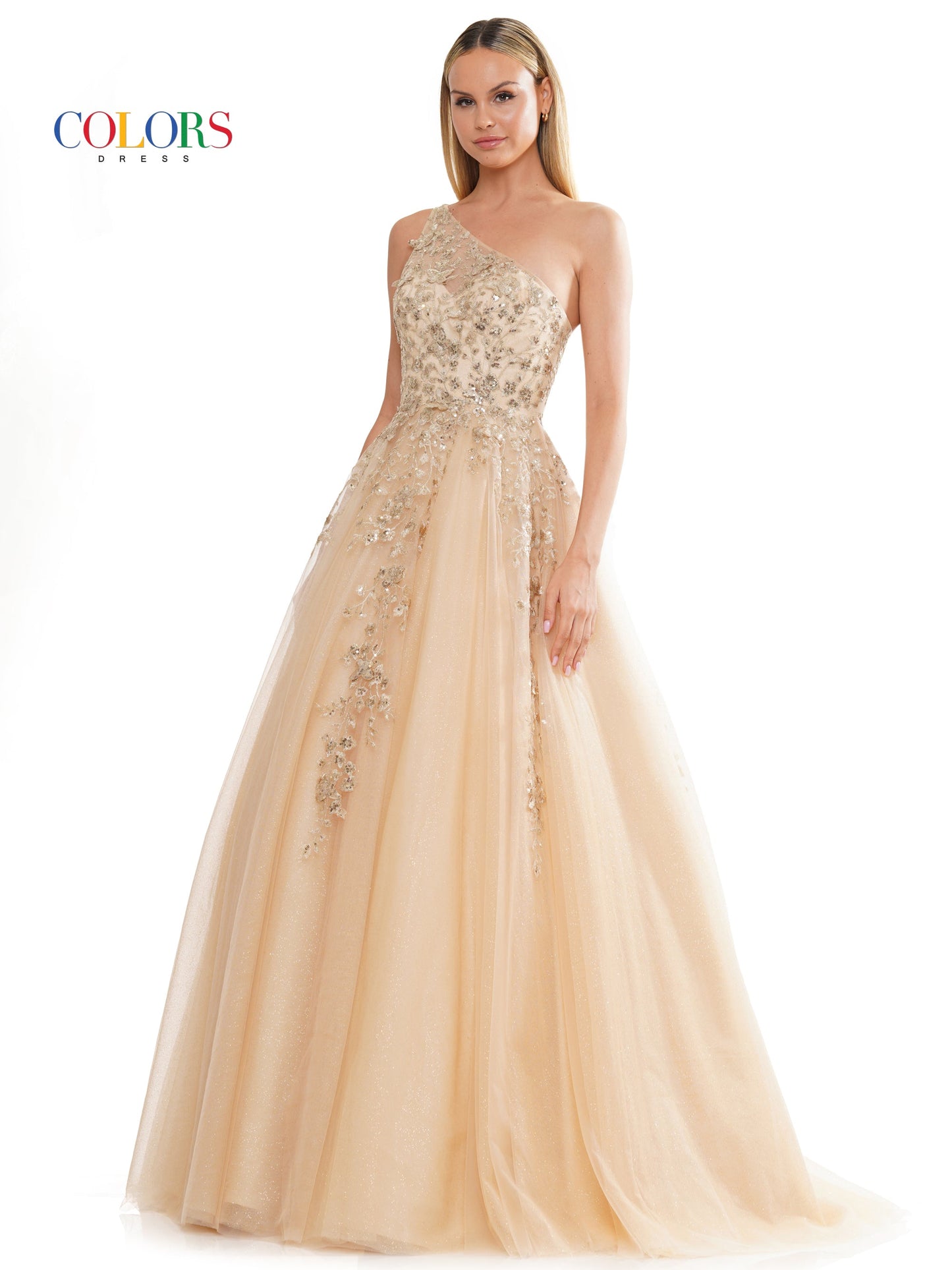 Colors 3217 Prom Long One Shoulder Ball Gown