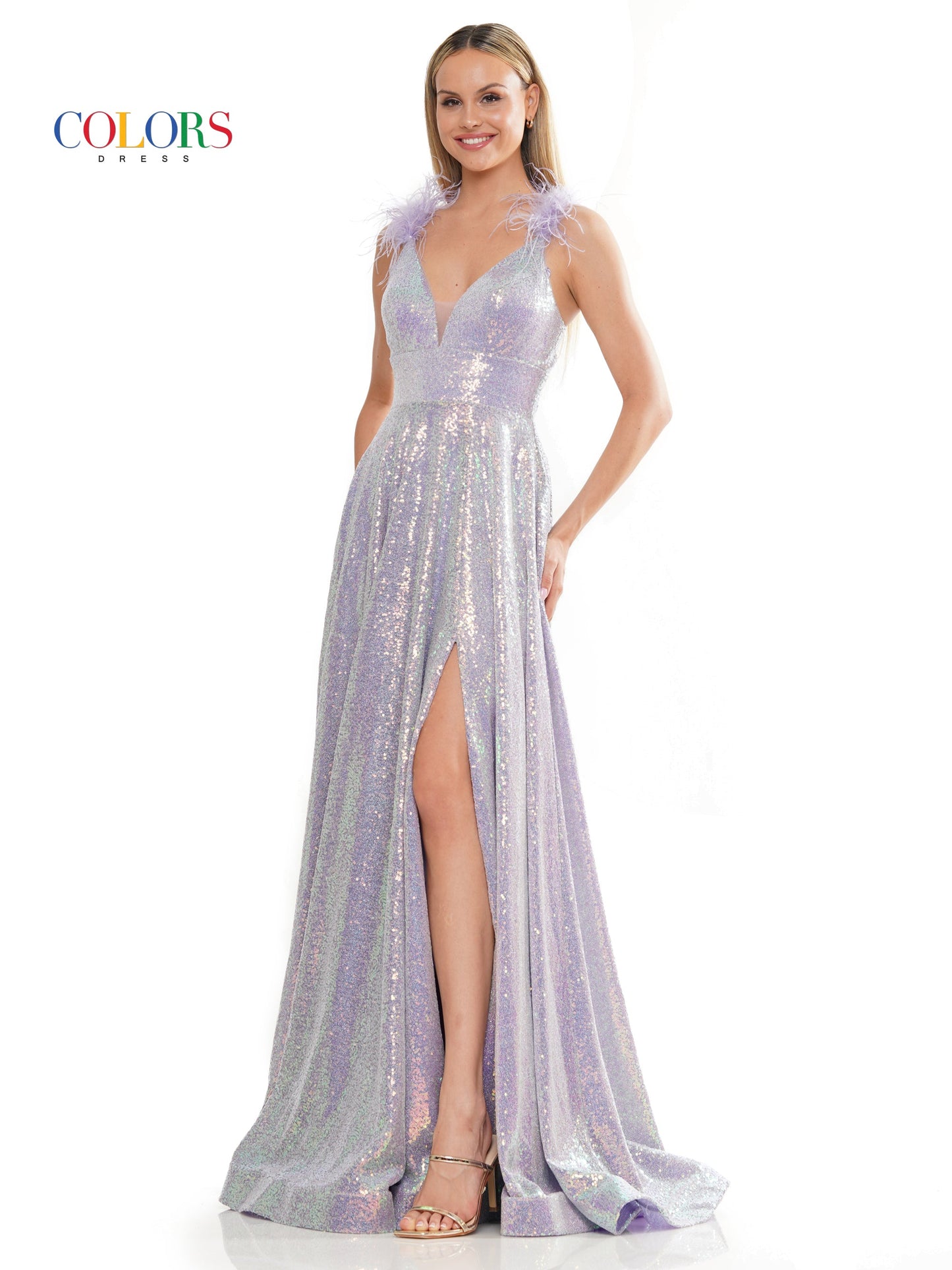 Colors 3221 Long Formal A Line Prom Dress
