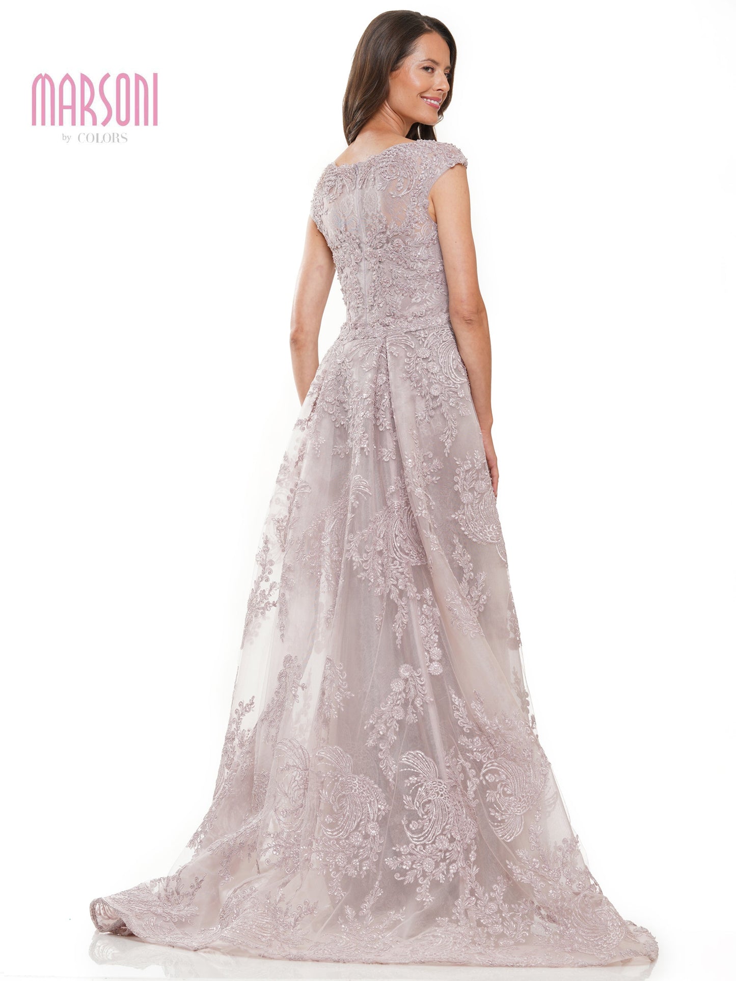 Marsoni MV1278 Formal Embroidered Mesh Overskirt Dress
