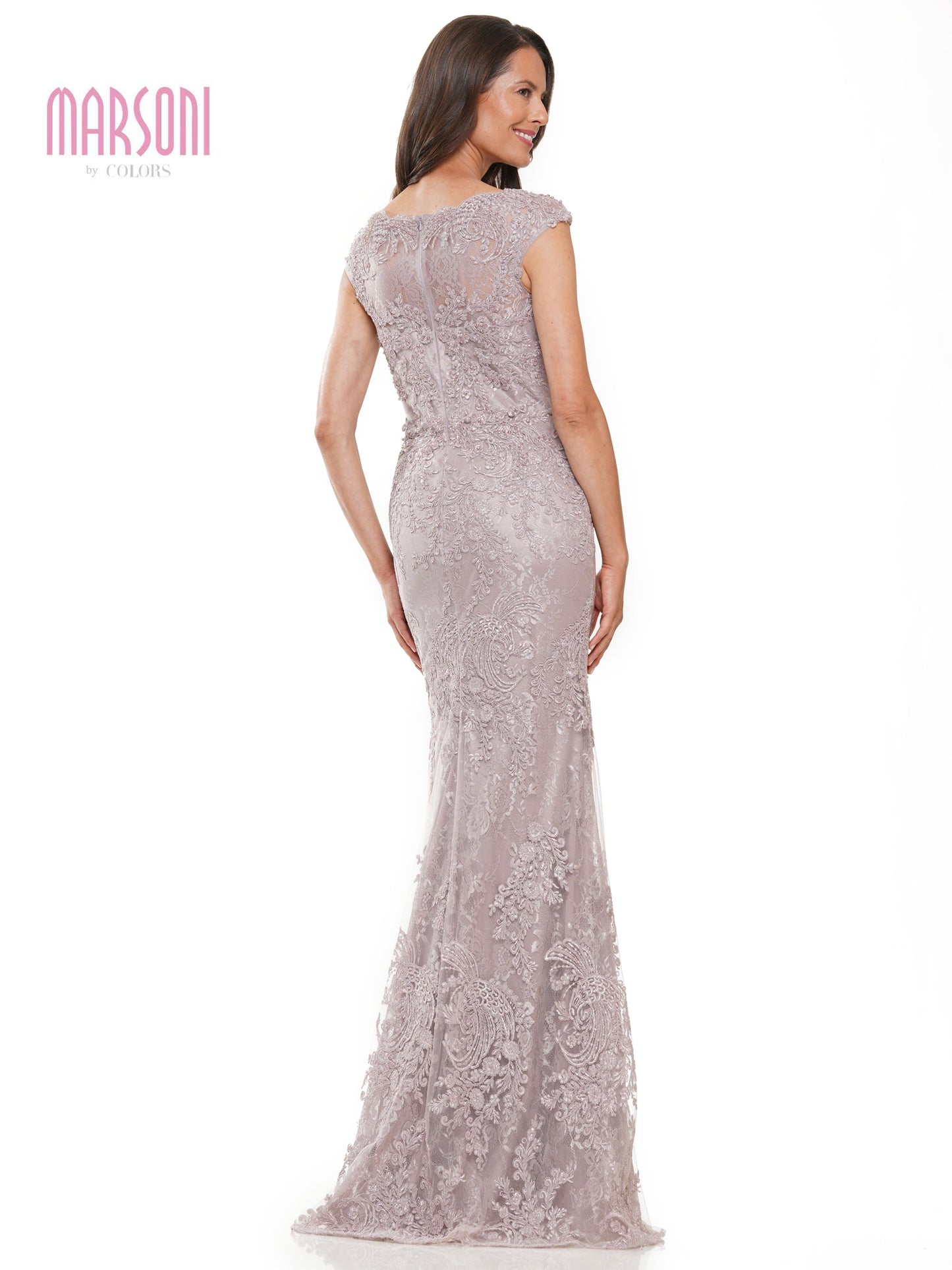 Marsoni MV1278 Formal Embroidered Mesh Overskirt Dress